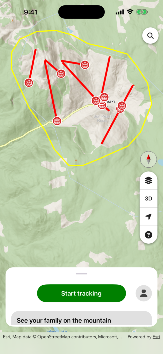 Sun Peaks Mountain Map map preview